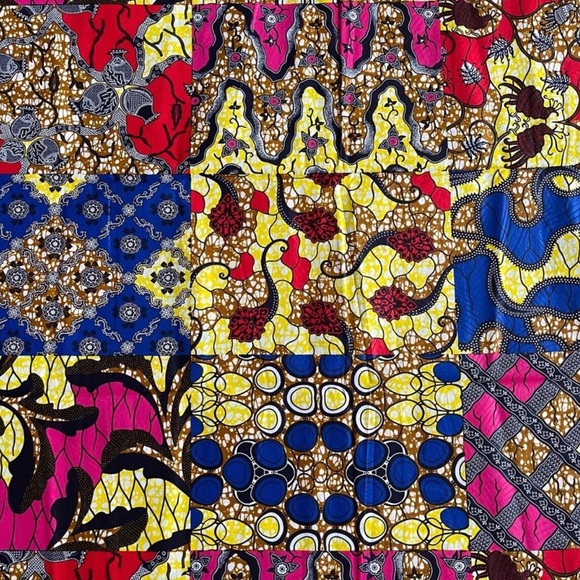 Yellow Mixed Print Multicolor Cotton Print Fabric - Picture 3 of 3